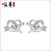 Pendientes de circonita con forma de corazón de nuevo estilo Weihua, pendientes pequeños y frescos con forma de corazón para mujer, diseño de nicho de moda