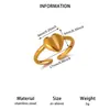 Anillo Abierto de Acero Inoxidable Estilo INS Geométrico Simple Personalidad de Nicho Chapado en Oro de 18 Quilates Anillo para Dedo de Acero de Titanio Joyería al por Mayor