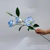 Eustoma grandiflorum 3 cabezas 6 cabezas platycodon grandiflorum paquete platycodon grandiflorum decoración del hogar boda diseño de sala de bodas guía de camino flores de seda hechas a mano