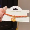 Chapado Real en Oro de 24 Quilates Estilo Lujo Accesible Pulsera de Corazón de Zirconia con Caballo Infantil de Dibujos Animados Nicho Creativo Joyería de Mano de Alta Gama