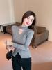 Suéter Sexy de Puro Deseo con Cuello Halter Cruzado para Mujer en Otoño e Invierno, Moderno Elegante, Aspecto Adelgazante, Top de Diseño de Nicho y Único