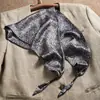 Pañuelo Triangular de Encaje Floral Estilo Francés para Mujer, Estilo Pastoral, Tocado con Lazo Negro para la Cintura, Turbante Vintage, Bufanda de Seda para Protección Solar