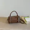 Bolso de Mano de Cuero Suave Retro de Nicho Almohada de Mano para Mujer Otoño Simple Versátil Lujo Ligero Viaje Diario Bolso de Hombro Cruzado