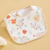 Babador impermeável de algodão em formato de U para bebê, toalha de baba de gaze infantil Classe A para meninos e meninas, fabricantes de babadores para bebês atacado