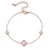 Pulseira de Trevo de Quatro Folhas Nova e Fashion para Mulheres Transfronteiriça Zircônia Moda Simples Joia de Mão Ornatos de Folha da Sorte Fabricante Atacado