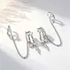Pendientes de Zirconia con Borla Corta en Forma de Gota Transfronterizos Europeos y Americanos Nuevo Producto Diseño de Nicho de Moda Lujo Ligero Exquisitos Pendientes para Mujer