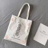 Verano Letras Simples Bolsa de Lona Portátil Cierre Bolso de Hombro Casual Bolsa de Tela Snack Compras Computadora Bolsa para Libros para Mujeres