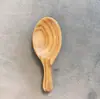 Producto Nuevo Creativo Mini Cuchara de Madera Cuchara para Leche en Polvo Cuchara de Té Cuchara para Condimentos Boca Ancha Grande Mango Corto Cuchara Pequeña Pala Cuchara Personalizada