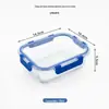 Pote de Almoço de Vidro Borossilicato Alto com Tampa de Encaixe, Caixa Bento Selada para Piquenique, Caixa Bento para Micro-ondas, Caixa Retangular para Conservar Frescos