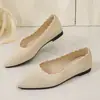 Zapatos casuales de punto transpirable negro para mujer, punta fina, suela plana, corte bajo, nuevo modelo de verano, zapatos cómodos de suela blanda
