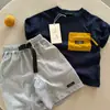 Camiseta de manga corta para niños 2026 Verano Nueva con Bolsillo para Niños y Niñas, Top Sencillo sin Cierre para Bebés