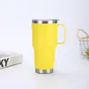 Taza de coche con asa de acero inoxidable 304 de doble capa, termo de 30 oz, para viajes transfronterizos, capacidad grande para exteriores, taza fría para hielo