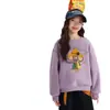 Pudding Haru Roupa de Outono Meninas Roupas Infantis Blusa Solta 2026 Outono Novo Infantil Doce Desenho Animado Inserido Moletom