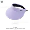 Chapéu de sol de peça única sem costura para mulheres, chapéu de sol com proteção UV, chapéu de sol dobrável de aba larga para esportes de verão com topo aberto