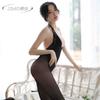 Ropa Interior Sexy Medias de Seda Sexy de Extremo Abierto para Mujer Redes de Una Pieza Redes Sin Espalda Cuello de Encaje Calcetines de Una Pieza para el Cabello