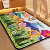 Alfombrilla de Baño con Diseño de Plantas y Flores Transfronterizo, Alfombrilla de Piso de Lodo Diatomeas, Felpudo para Puerta de Entrada, Alfombrilla Absorbente de Agua, Resistente a la Suciedad, Antideslizante para Uso Doméstico