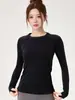Roupa de Yoga Malha Seamless Peça Única para Mulheres, Emagrecimento, Fitness Manga Longa, Top Esportivo para Treinamento de Corrida, Roupa de Fitness Justa