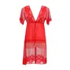 Roupão de Lingerie Sedutor para Dormir Feminino Malha Solta para Casa Fino Respirável Pijama de Verão Atacado 8766
