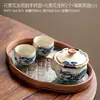 Taza de té con tapa de horno Ru Tetera individual de alta gama Tetera de mano Juego de té Tazón de té con tapa para una persona