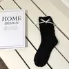 Acheng Home Atacado Meias Femininas Meias de Algodão Sem Costura Laço Coração Meias de Cano Médio Versátil Doce Estilo Coreano Meias Largas