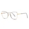 Armazón de Gafas Moda Anti-luz Azul 3158 Estilo Sudamericano Abstinencia Espejo Plano Dorado TR Armazón Óptico de Alta Calidad para Mujer