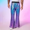 Pantalones de pierna ancha coloridos con patrón de cocodrilo y lentejuelas para hombre, estilo europeo y americano, de cruce de fronteras, modernos para discoteca, hip-hop, casual