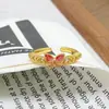 Anillo Abierto Serie Mariposa Goteo de Esmalte Vintage, Exquisito y de Alta Gama, Anillo Apilable de Lujo Ligero para Mujer