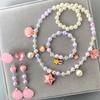 Set de Collar Luminoso, Anillo, Clip para Oreja y Pulsera para Niños, Princesa, Niña Pequeña, Dibujos Animados, Lindo, Accesorios de Joyería