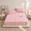 Tecido protetor de colchão de pelúcia de pelo de coelho tipo A espesso, grosso para dormir sem roupa, lavável à máquina, sem formação de bolinhas, capa de cama, capa protetora de colchão totalmente envolvente