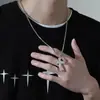 Colar masculino de aço titânio, não desbota, de alta qualidade, versátil, joias da moda hip-hop, acessórios retrô simples e únicos para mulheres