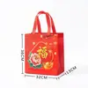 Bolsa Tote de Tecido Não Tecido Vermelha com a Palavra "Fur" Impressa, Bolsa de Presente de Ano Novo, Bolsa de Presente Espessa para Tabaco e Bebidas Alcoólicas, Bolsa de Doces de Halloween