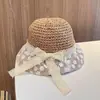 Sombrero de Protección Solar para Niños, Sombrero de Sol para Bebé, Sombrero para Niñas, Sombrero Fresco, Sombrero de Sol para Playa, Sombrero de Paja de Ala Ancha de Moda para Verano
