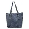 Bolsa de Ombro Jeans Transfronteiriça de Verão Bolsa Tote Transversal Grande Capacidade Múltiplos Bolsos Leve Estilo Ins