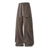 Overol ACU para Hombre de Sarja de Algodón Lavado Vintage para Primavera Estilo Americano Empalmado High Street Suelto Recto Pantalones Casuales