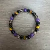 Temu Shein Tk Pulseira Popular Transfronteiriça Ametista Lápis-lazúli Olho de Tigre Cristal de Chá Multicolorida Pulseira Europeia e Americana Mais Vendida em Estoque