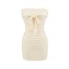 Chica Pura Apasionada Sexy Sexy Hombros Descubiertos con Cordones Cubre Cintura Cadera Falda Corta Estilo Verano para Mujer Elegante Tubo Vestido de Cintura Alta de Moda