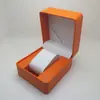 Caja de reloj de cuero PU al por mayor de fábrica, lote pequeño, logotipo y texto en bronceado, embalaje de almacenamiento de relojes, caja de regalo