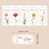 Pegatinas Florales Exquisitas Retro de Agradecimiento Forma Ovalada Pegatinas de Sellado Thankyou en Inglés Pegatinas de Etiqueta Gracias por tu Pedido