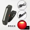 Lanterna traseira de bicicleta USB recarregável mais vendida internacionalmente, mudança de cor vermelho e azul, luz de advertência COB piscante, lanterna traseira de freio de liberação rápida
