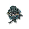 Broche de rosa vermelha retrô europeu e americano corsage clássico de indústria pesada totalmente cravejado de diamantes alfinete grande ao vivo com mercadorias atacado de joias