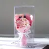 Regalo de San Valentín para Novia, Ramo Creativo de Flores de Jabón, Caja de Regalo de PVC, Producto Terminado Transfronterizo, Ramo de Flores Tejidas, Comercio Exterior