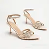 Nuevos Zapatos de Tacón Alto con Puntera Puntiaguda y Pedrería, Sandalias de Tacón Alto Abiertas para Noche, Elegantes y Lujosas Sandalias de Tacón de Aguja Adornadas con Pedrería