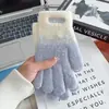 Luvas de Inverno Femininas, Elegantes, Novas, de Alto Valor, Tricô Aveludado, Cinco Dedos, Adulto, Quentes e à Prova de Frio, Luvas Touchscreen