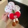 Scrunchie Lindo de Dibujos Animados con Flores y Lunares para Mujer con un Toque de Lujo, Accesorio para el Cabello Resistente para Peinados de Moño