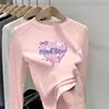 Ropa interior básica forrada de forro polar para niñas, top de otoño para niños, camiseta elegante de manga larga con estampado de dibujos animados para otoño e invierno