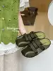 Zuecos de Suela Gruesa Estilo Birkenstock para Mujer, Uso Exterior de Verano, Nuevas Versátiles Ligeras que Aumentan la Altura con Velcro, Chanclas Planas Casuales