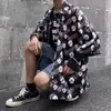 Estilo Hong Kong Verão 2025 Nova Camisa Floral Masculina Estilo Japonês Solta de Manga Curta Camisa Floral Havaiana de Praia Masculina Tendência