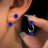 Pendientes Espirales de Acero Inoxidable con Forma de S, Bolas de Diamante Completo de Arcilla Cerámica, Diseño de Nicho, Pendientes de Lujo de Alta Gama, Tachuelas para Cartílago Auricular Fabricante