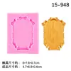 Molde de Silicone para Açúcar Flip Moldura Espelhada Embossada Estilo Europeu Retro Porta-Retrato Decoração de Bolo de Chocolate Molde com Ferramenta de Gotejamento de Gel para Argila