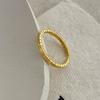 Anillo Delgado de Banda Cuadrada Texturizada de Nicho en Plata S925 para Mujer, Anillo Abierto Apilable Retro Simple al por Mayor